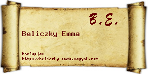 Beliczky Emma névjegykártya